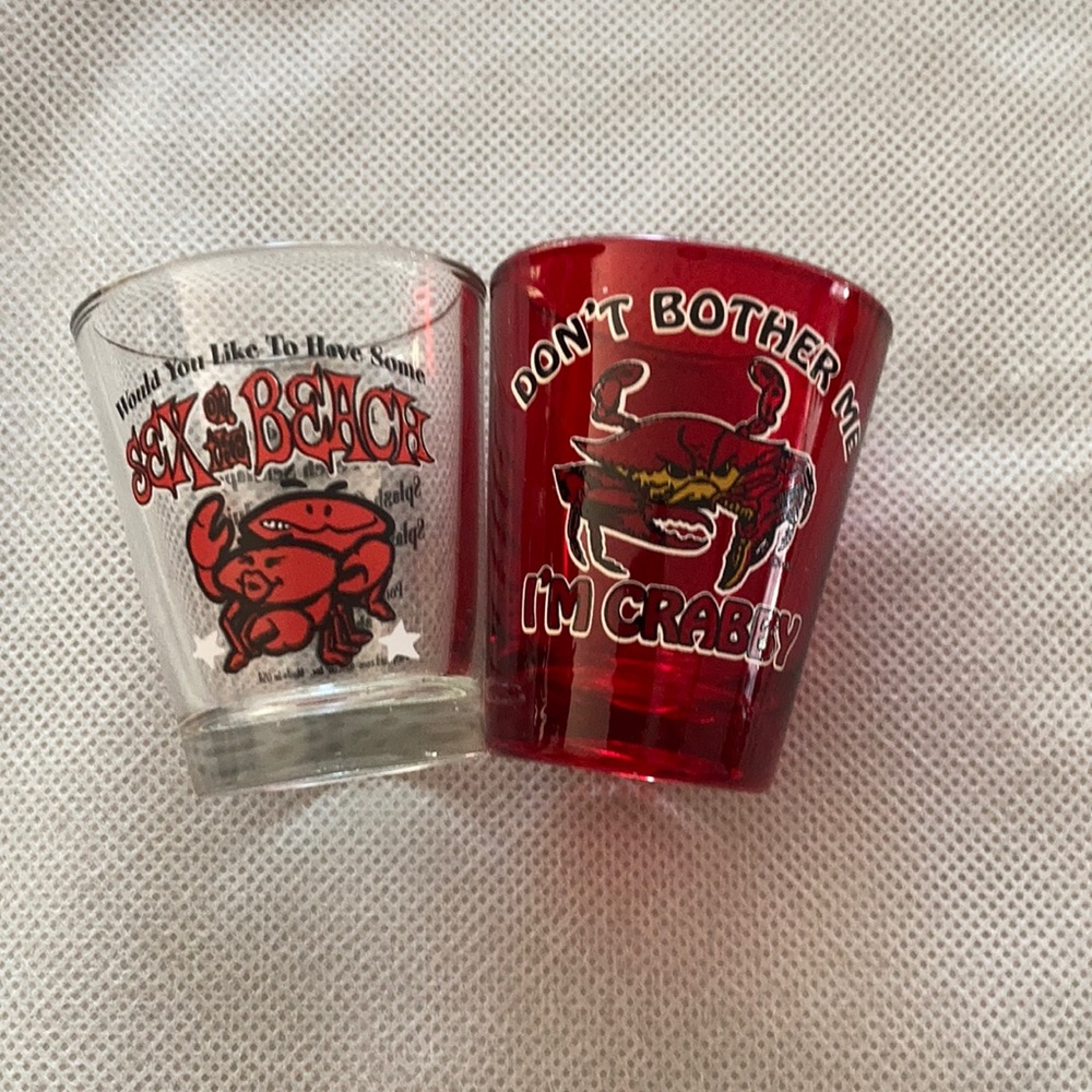 Pair of Crab themed shot glasses